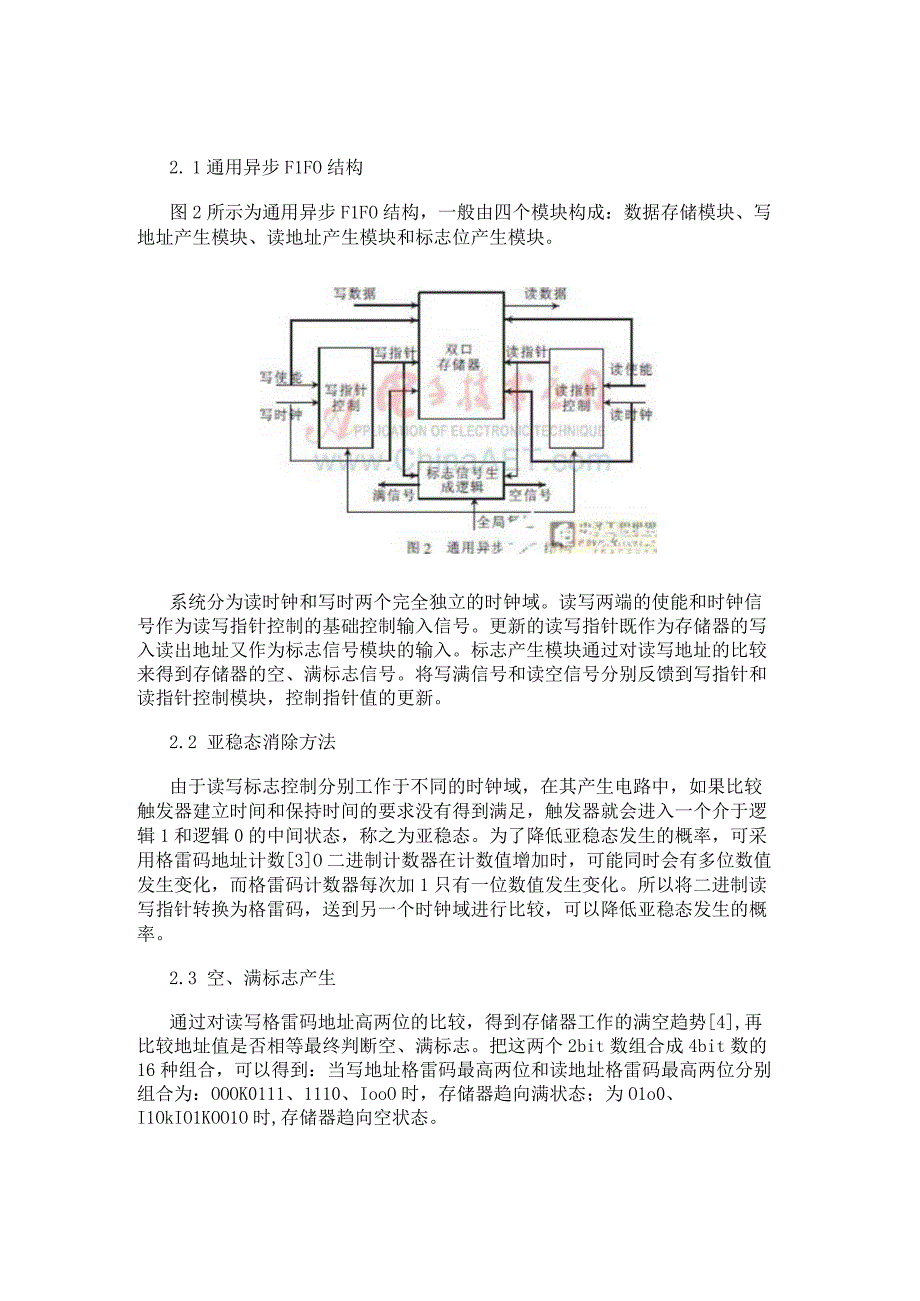 一种基于FPGA内部存储器的适合音频解嵌的高效异步FIFO设计.docx_第2页