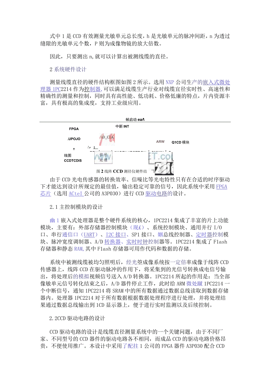 一种基于ARM和FPGA的线阵CCD在线测量线缆系统设计剖析.docx_第2页