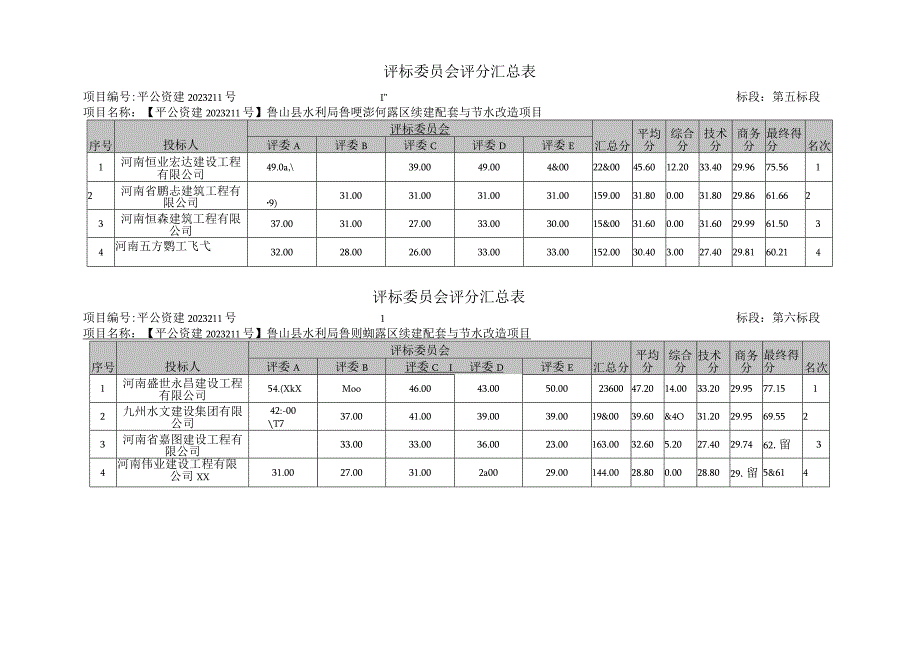 评标委员会打分汇总表.docx_第3页