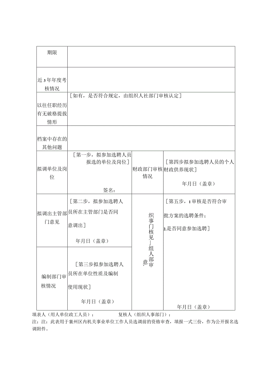 襄州区机关事业单位工作人员选聘审核表.docx_第2页