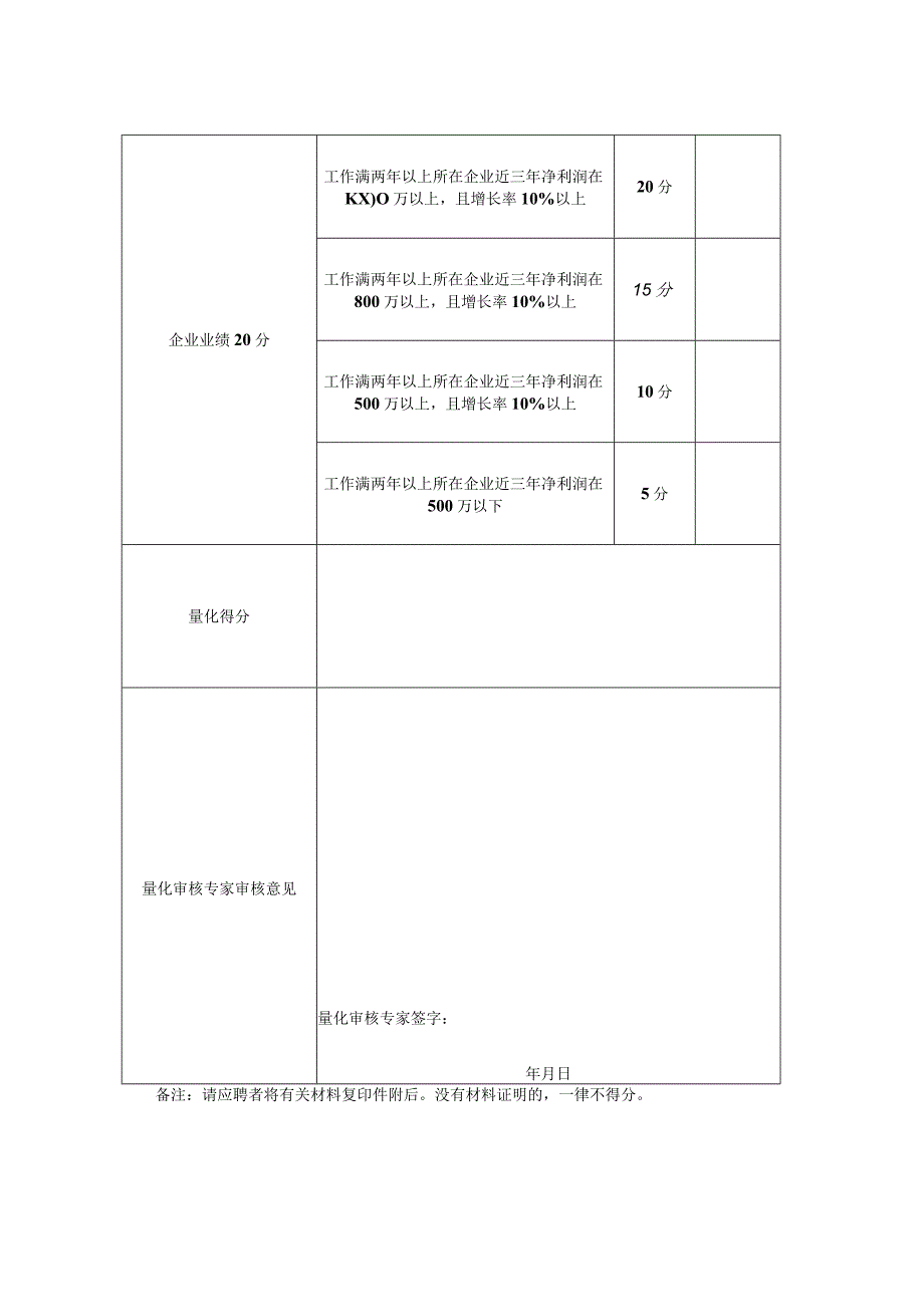 选聘白银盛银资产运营集团有限公司职位资历和业绩量化得分审核表.docx_第3页