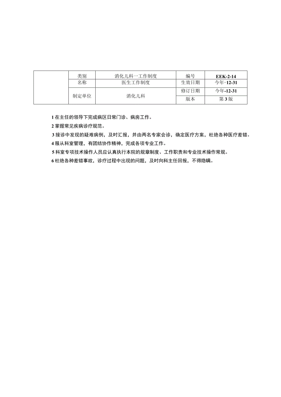 消化儿科岗位职责三甲资料修订版科主任岗位职责医生医师工作制度.docx_第2页