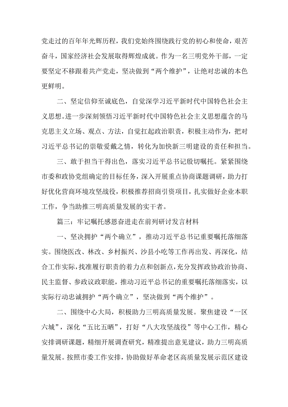 牢记嘱托感恩奋进走在前列研讨发言材料优秀5篇.docx_第2页