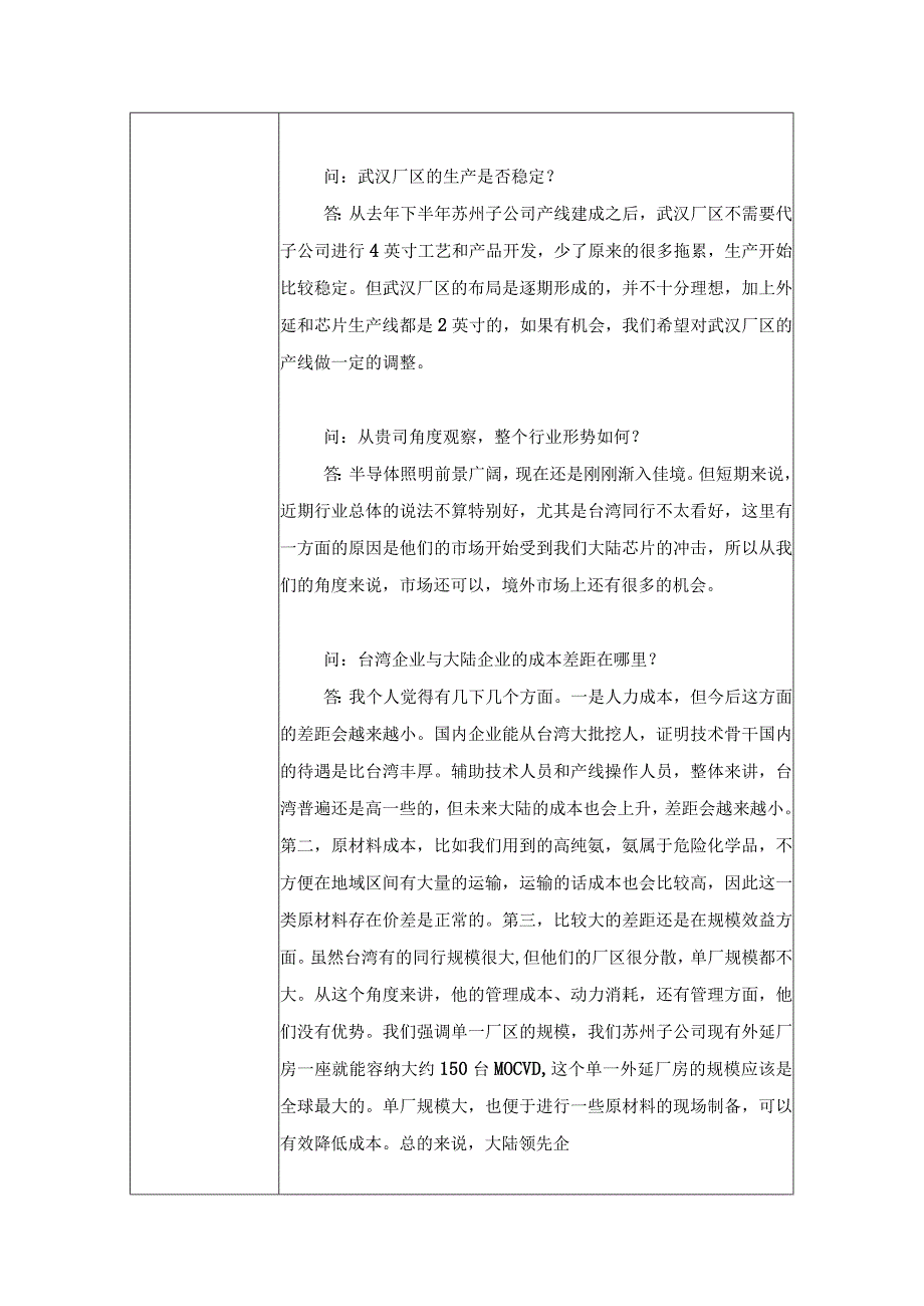 证券代码323证券简称华灿光电华灿光电股份有限公司投资者关系活动记录表.docx_第2页