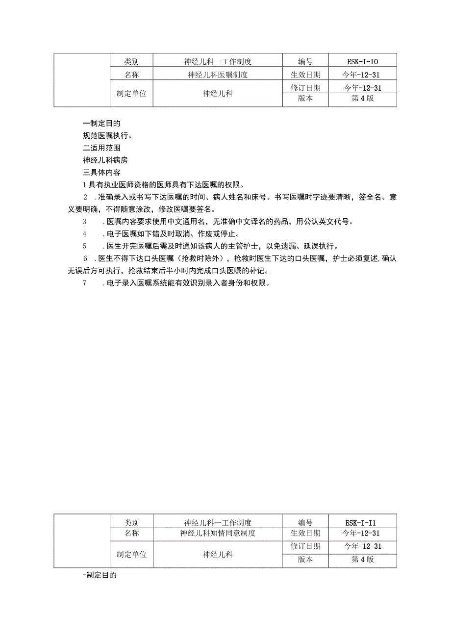 神经儿科工作制度三甲资料修订版药物安全管理制度医院感染管理制度医嘱制度知情同意制度.docx_第3页