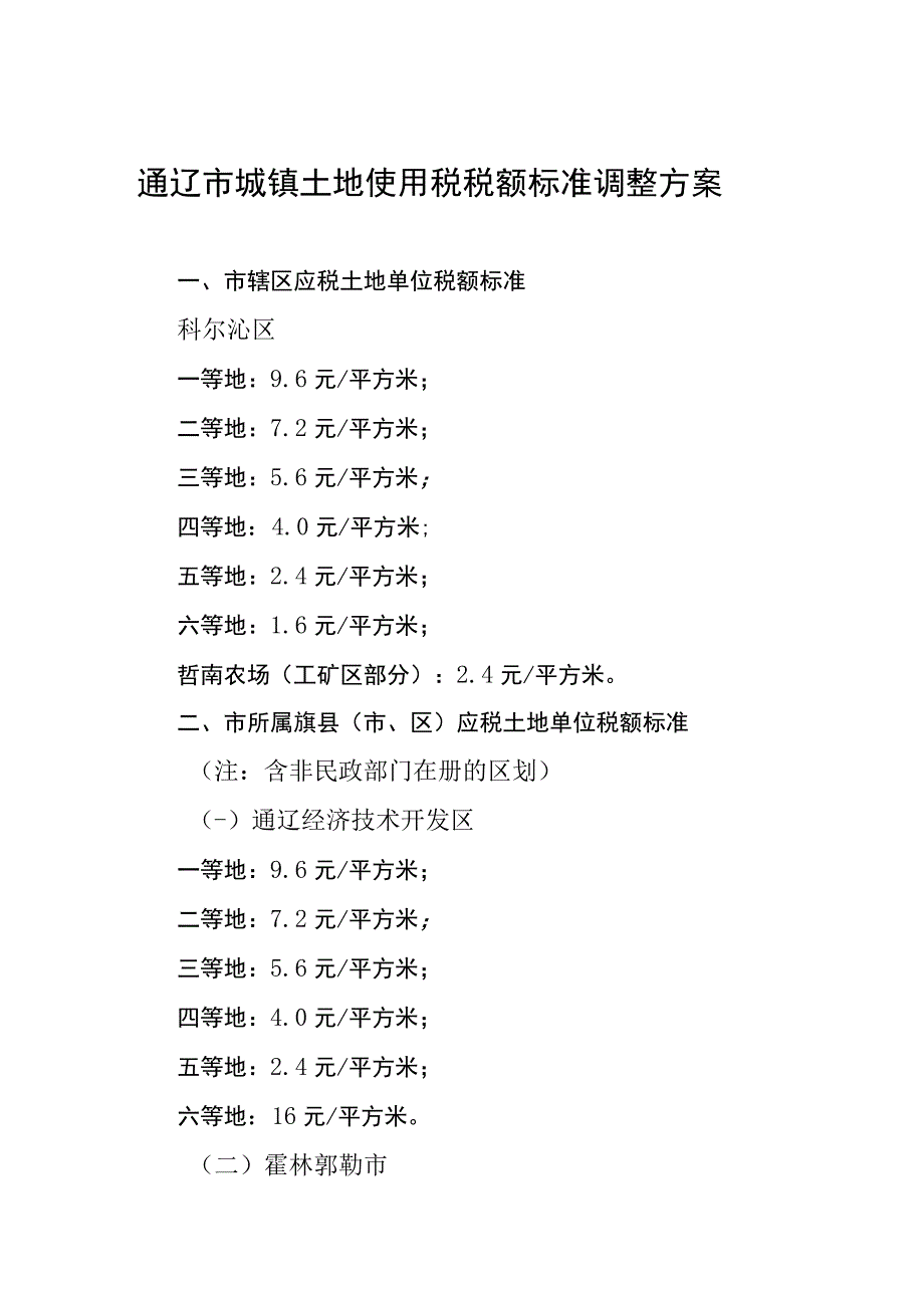 通辽市城镇土地使用税税额标准调整方案.docx_第1页