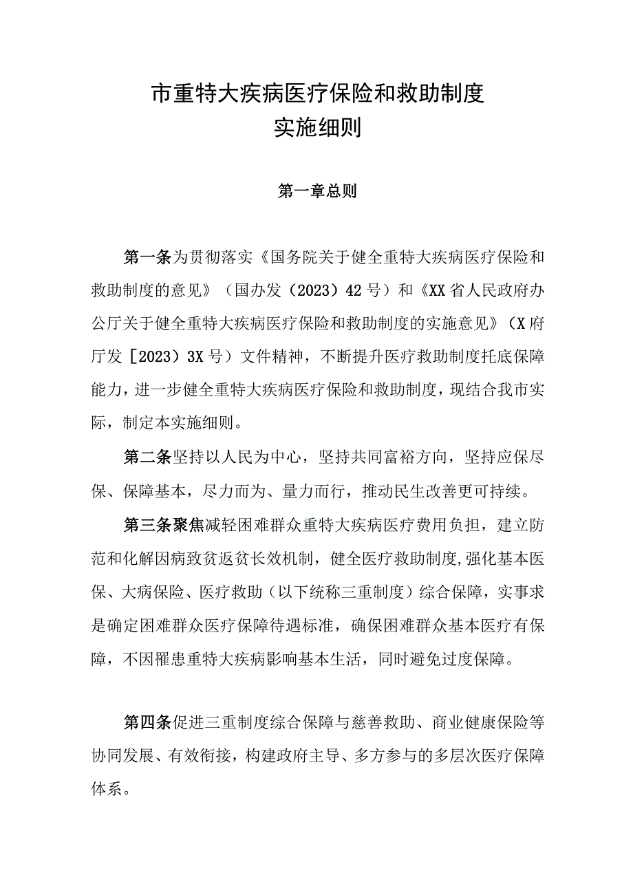 市重特大疾病医疗保险和救助制度实施细则.docx_第1页