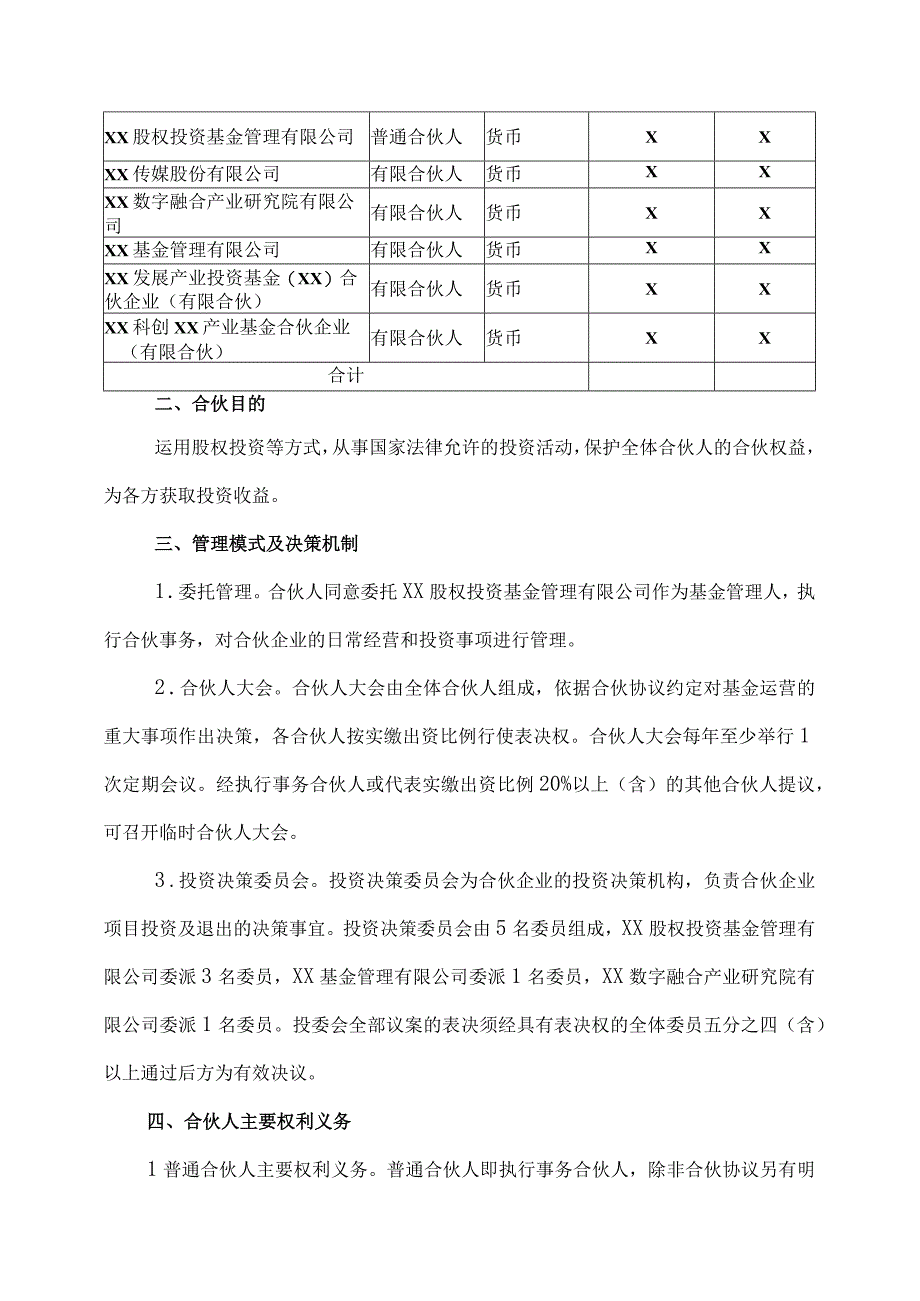 设立XX股权投资基金合伙企业（有限合伙）合伙协议（2023年）.docx_第2页