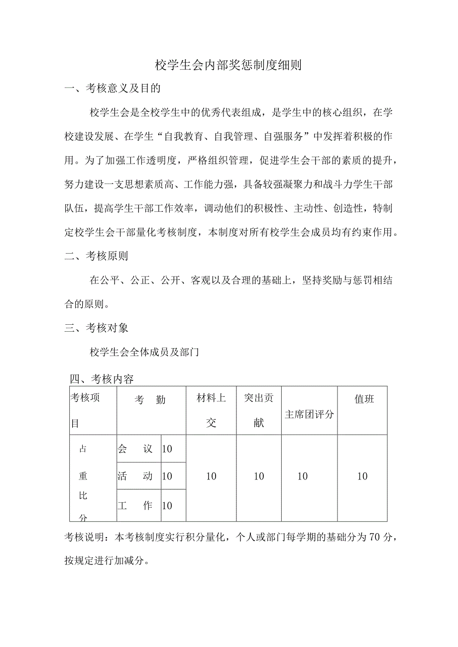 校学生会内部奖惩制度细则.docx_第1页