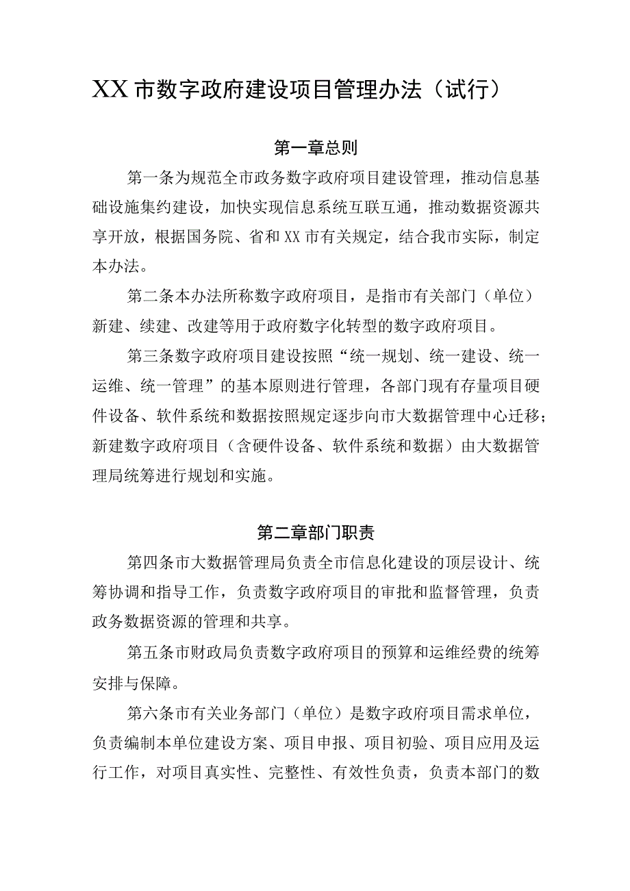 市数字政府建设项目管理办法（试行）.docx_第1页