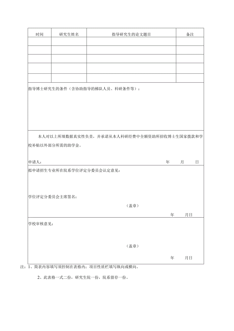 郑州大学新增学术学位博士研究生导师招生资格申请表.docx_第2页