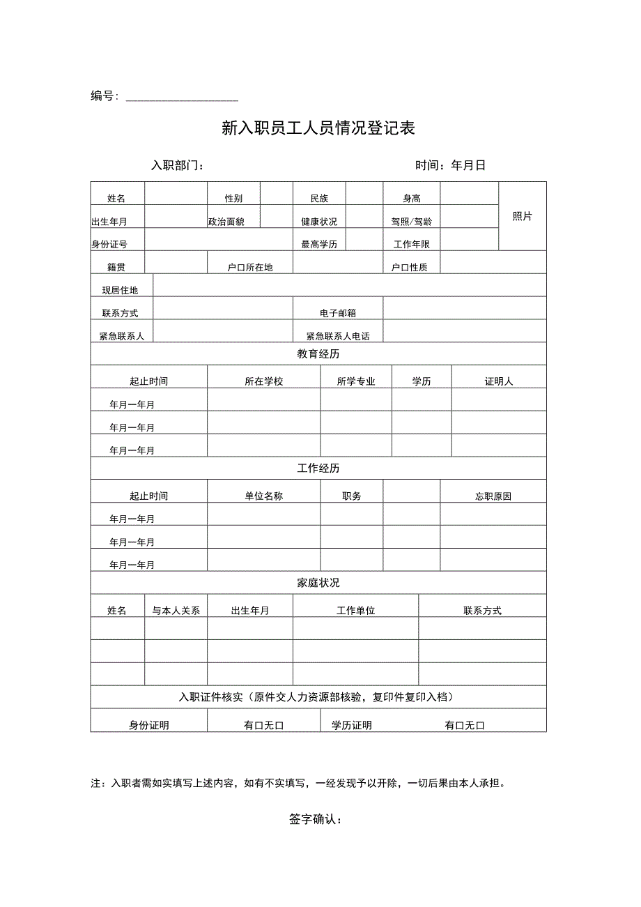 新入职员工基本情况登记表模板.docx_第1页