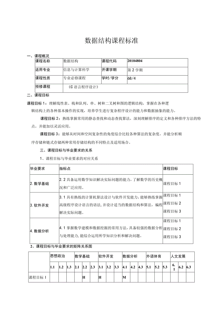 数据结构课程标准.docx_第1页