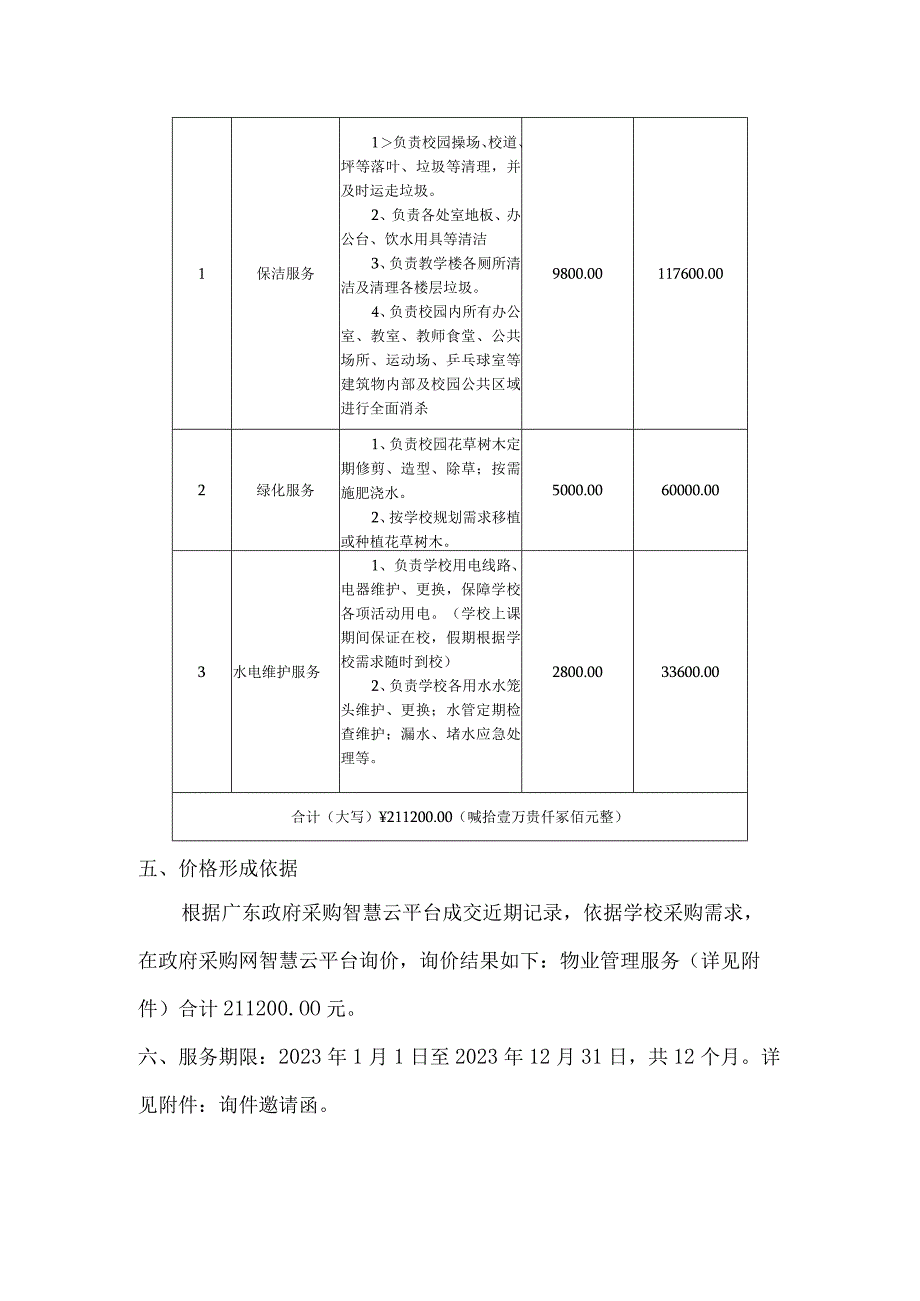 饶平县饶洋中学物业管理服务采购项目需求书.docx_第3页