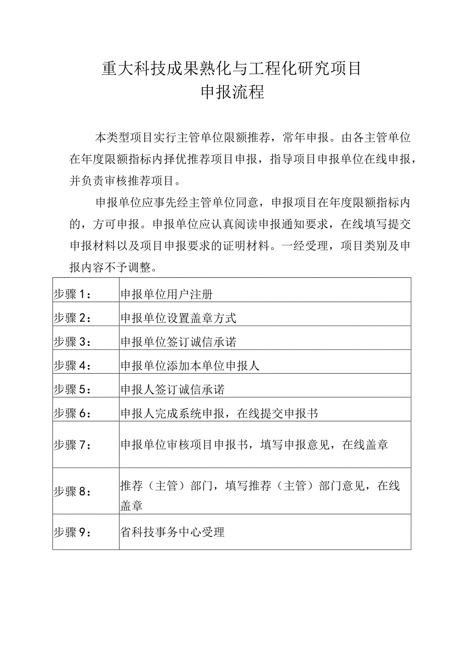 重大科技成果熟化与工程化研究项目申报流程.docx_第1页