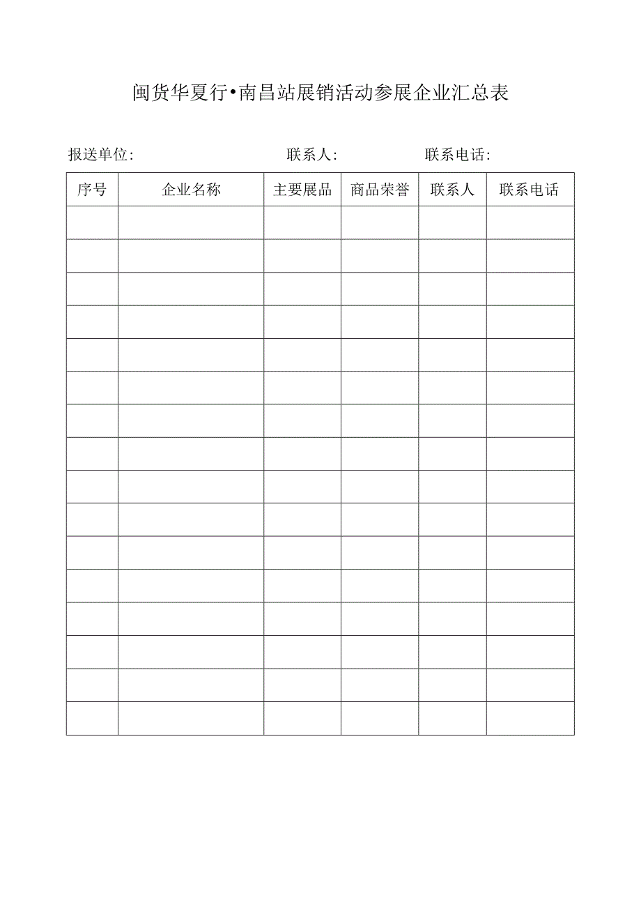 闽货华夏行南昌站展销活动参展企业汇总表.docx_第1页