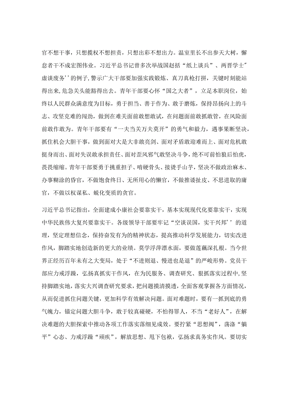 青年干部应当坚定理想信念勇于担当作为交流发言范文.docx_第2页