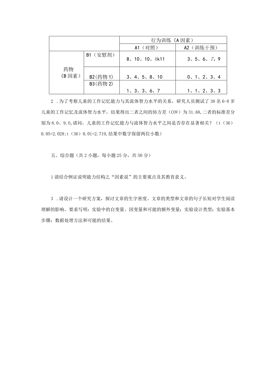 2021年江苏扬州大学心理学基础综合考研真题A卷.docx_第3页