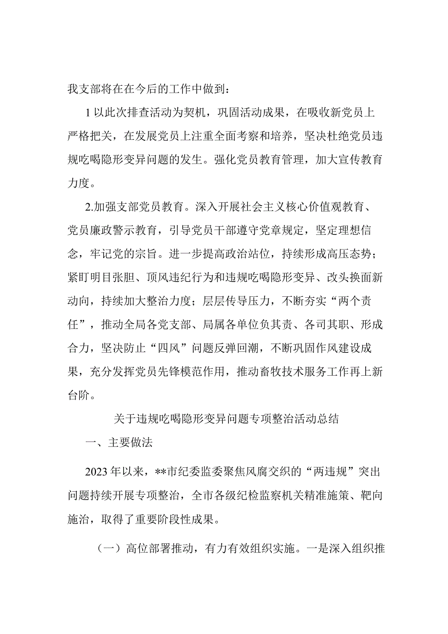 关于违规吃喝隐形变异问题专项整治活动总结(二篇).docx_第2页