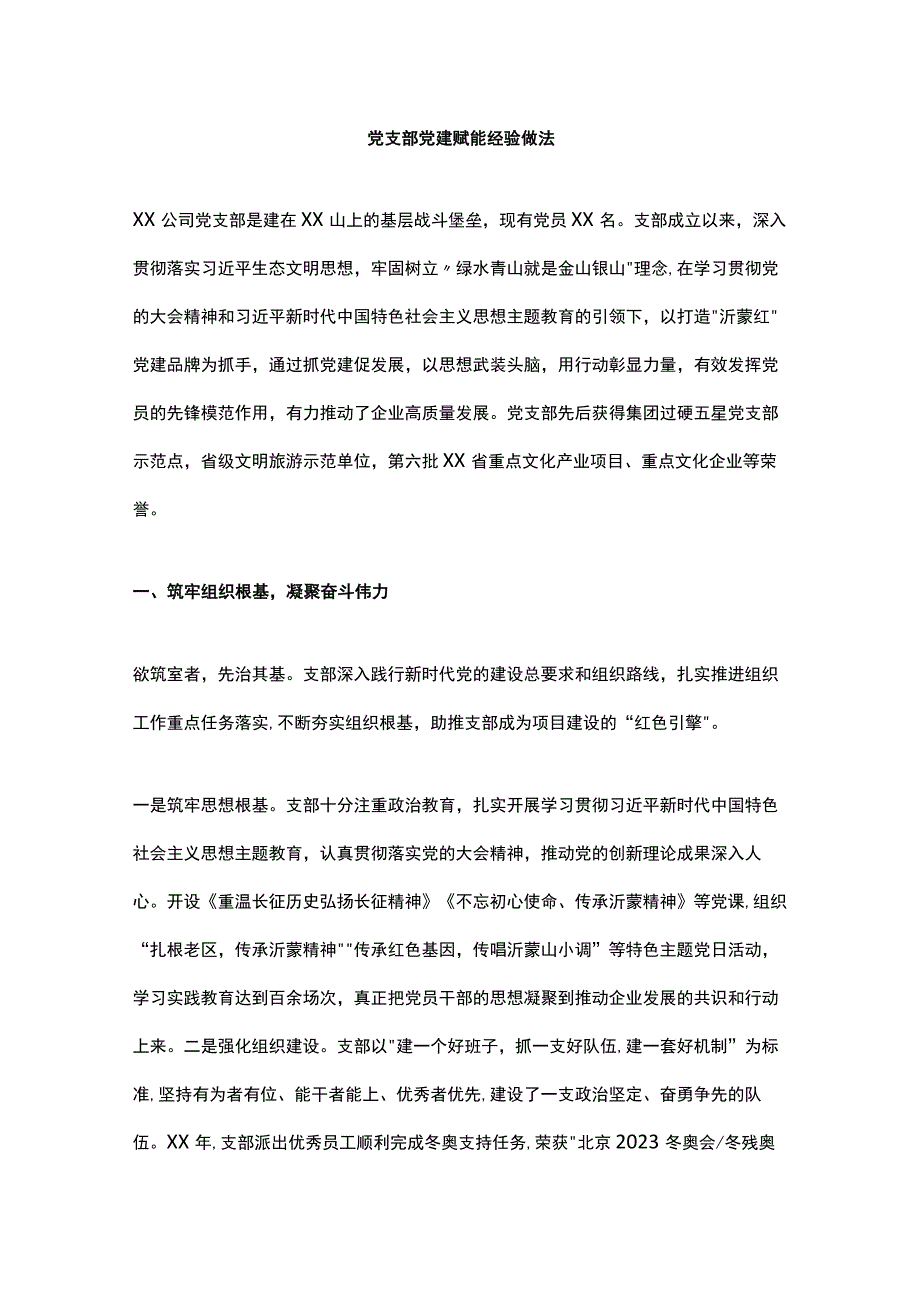 党支部党建赋能经验做法.docx_第1页