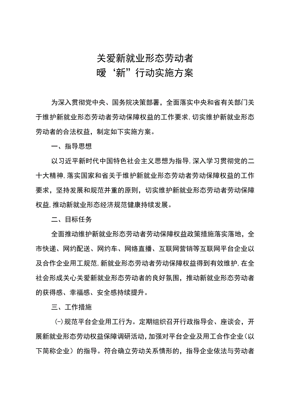 关爱新就业形态劳动者暖“新”行动实施方案.docx_第1页