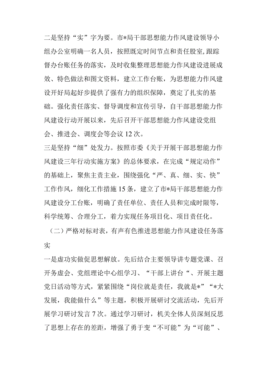 2023年某局关于干部思想能力作风建设工作开展情况的报告.docx_第2页