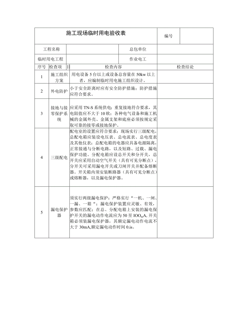 施工现场临时用电验收表范文.docx_第1页