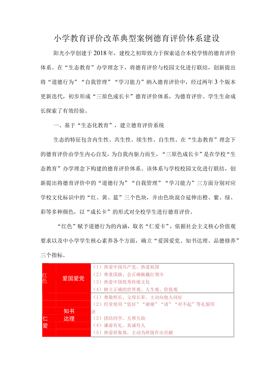 小学教育评价改革典型案例德育评价体系建设.docx_第1页