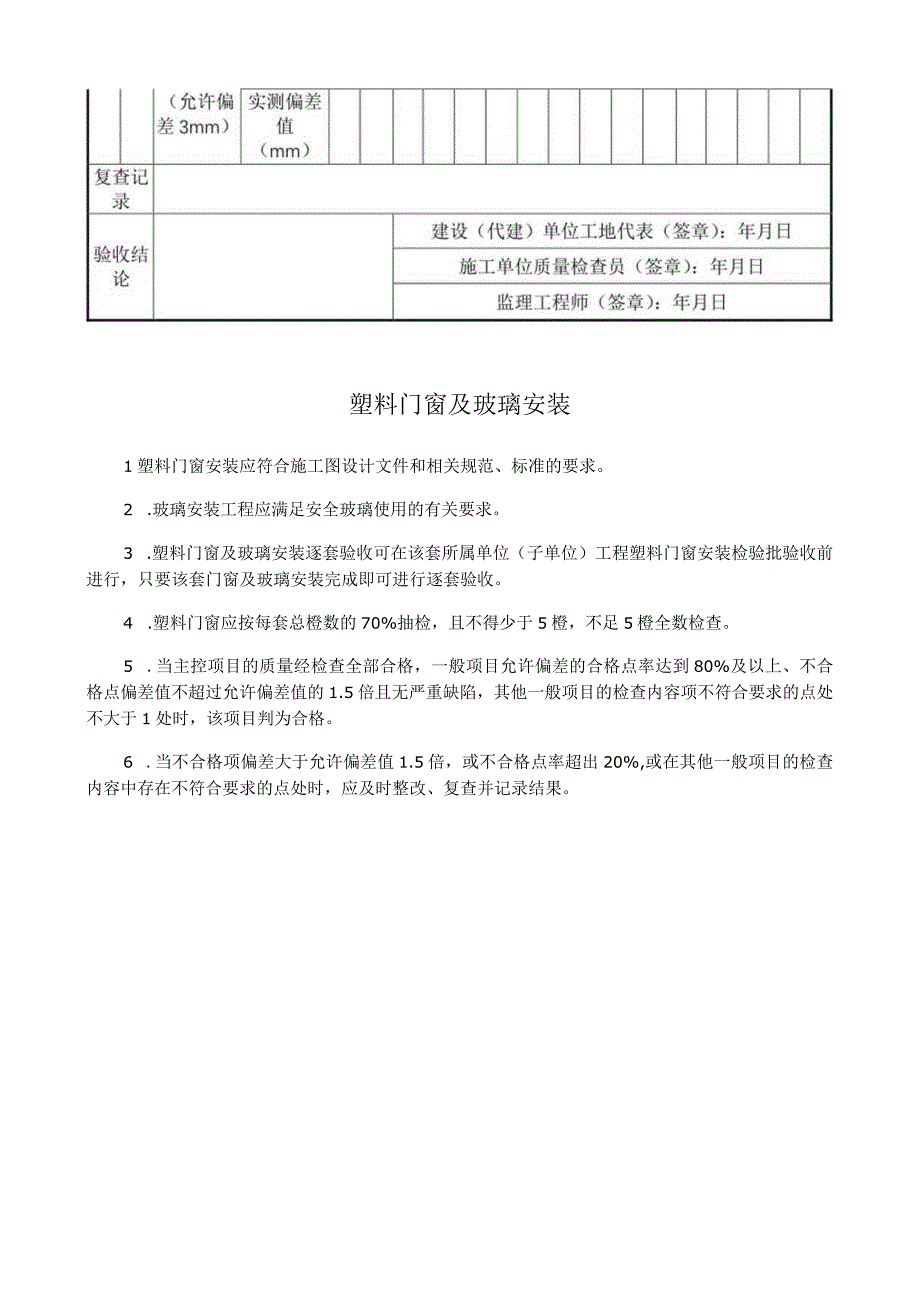 塑料门窗及玻璃安装质量逐套验收记录表.docx_第2页