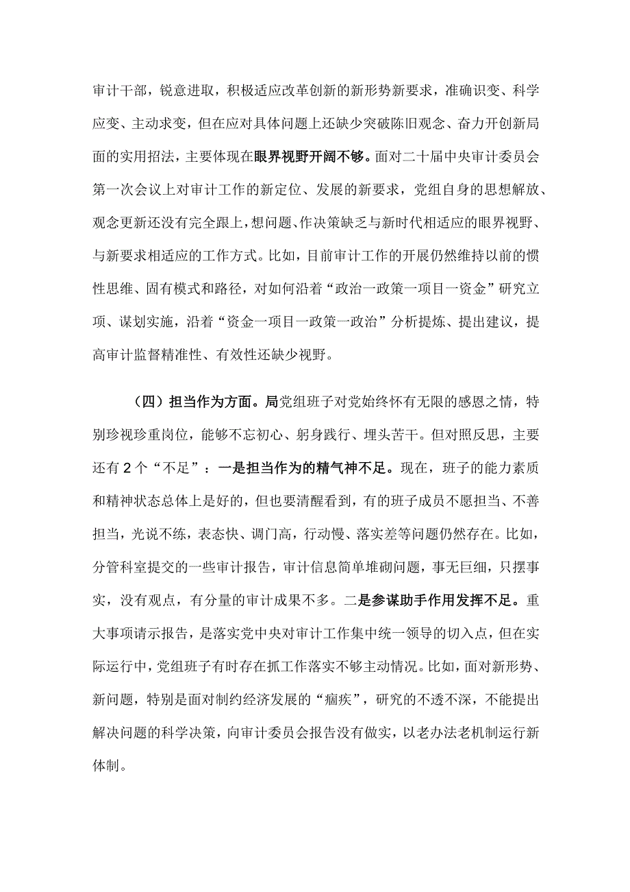 审计局党组主题教育民主生活会对照检查材料.docx_第3页