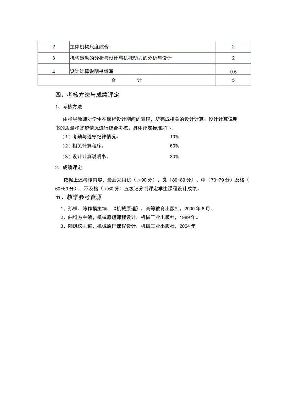 机械原理课程设计教学大纲.docx_第2页