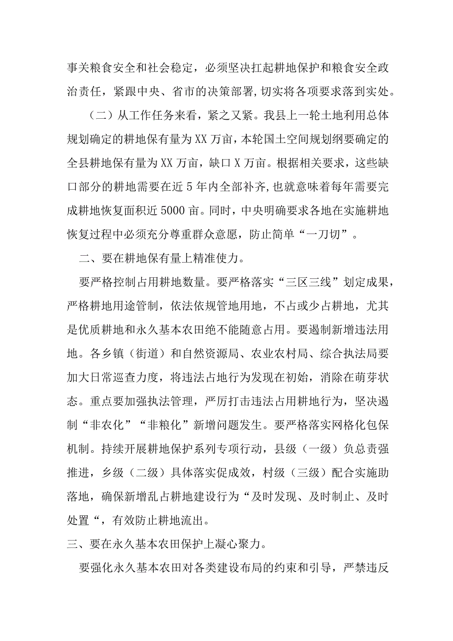 某县领导在全县耕地保护工作推进会上的讲话提纲.docx_第2页