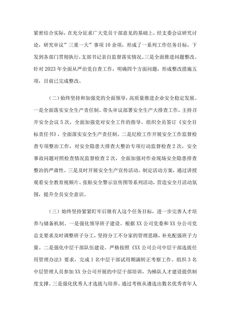 国企党支部2023年落实全面从严治党（党建）责任年中自查报告.docx_第2页