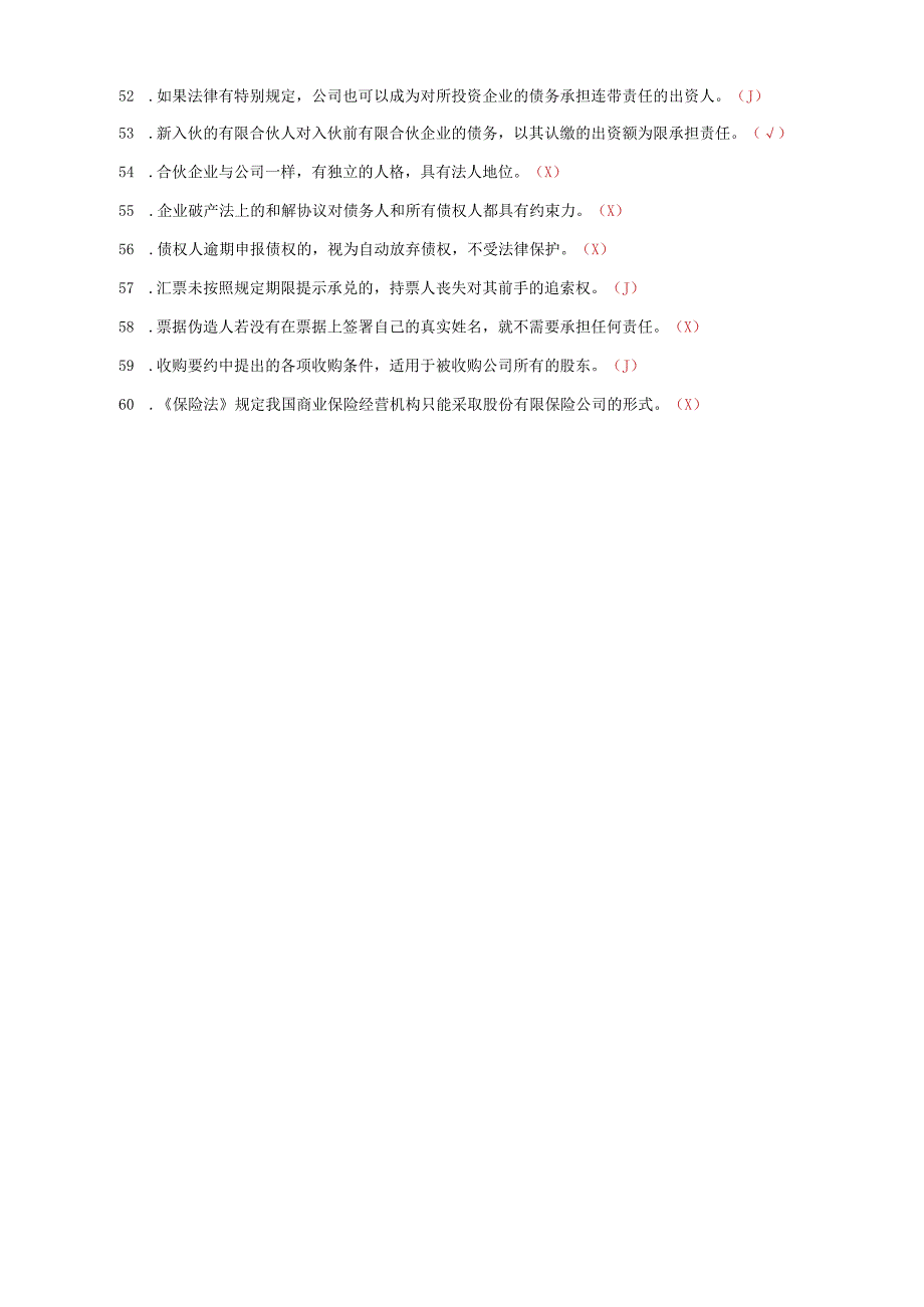 国家开放大学一网一平台电大《商法》判断题题库及答案（试卷代号：1058）.docx_第3页