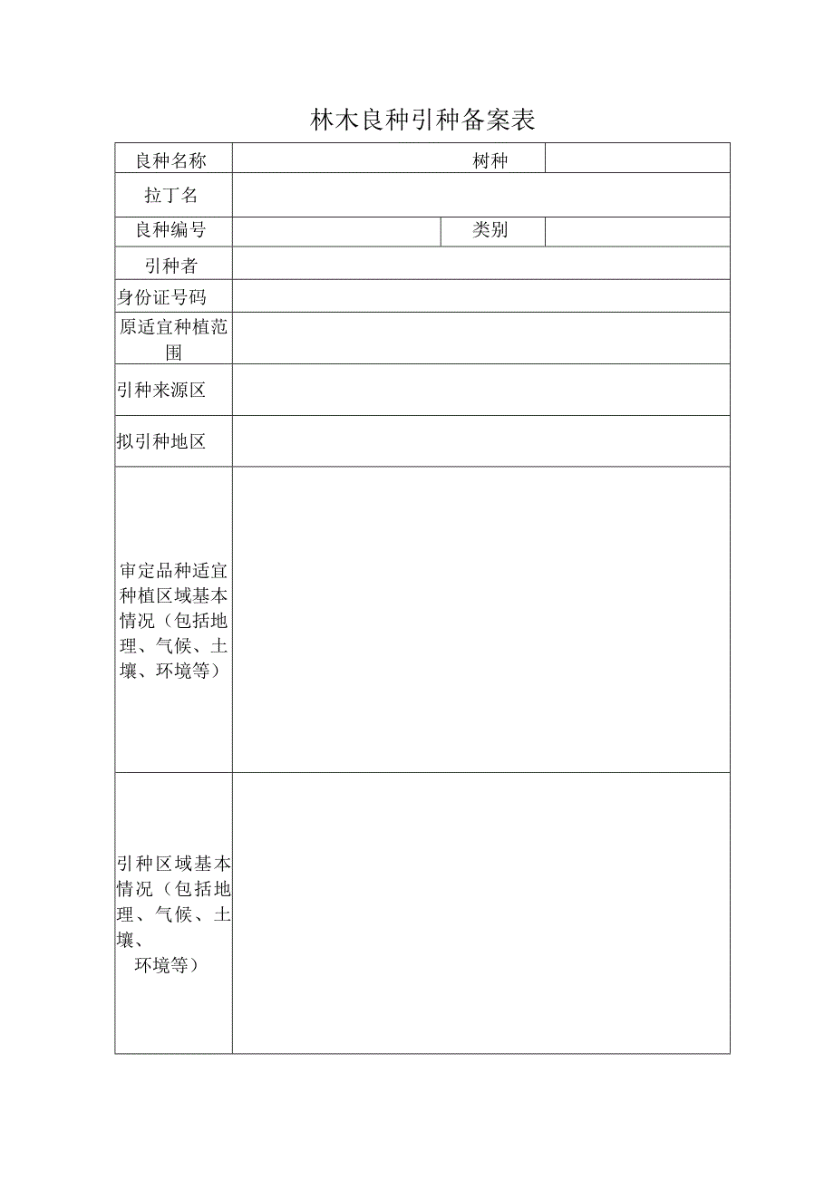 对从其他省、自治区、直辖市属于同一适宜生态区的地域引种林木良种的备案申请表.docx_第3页