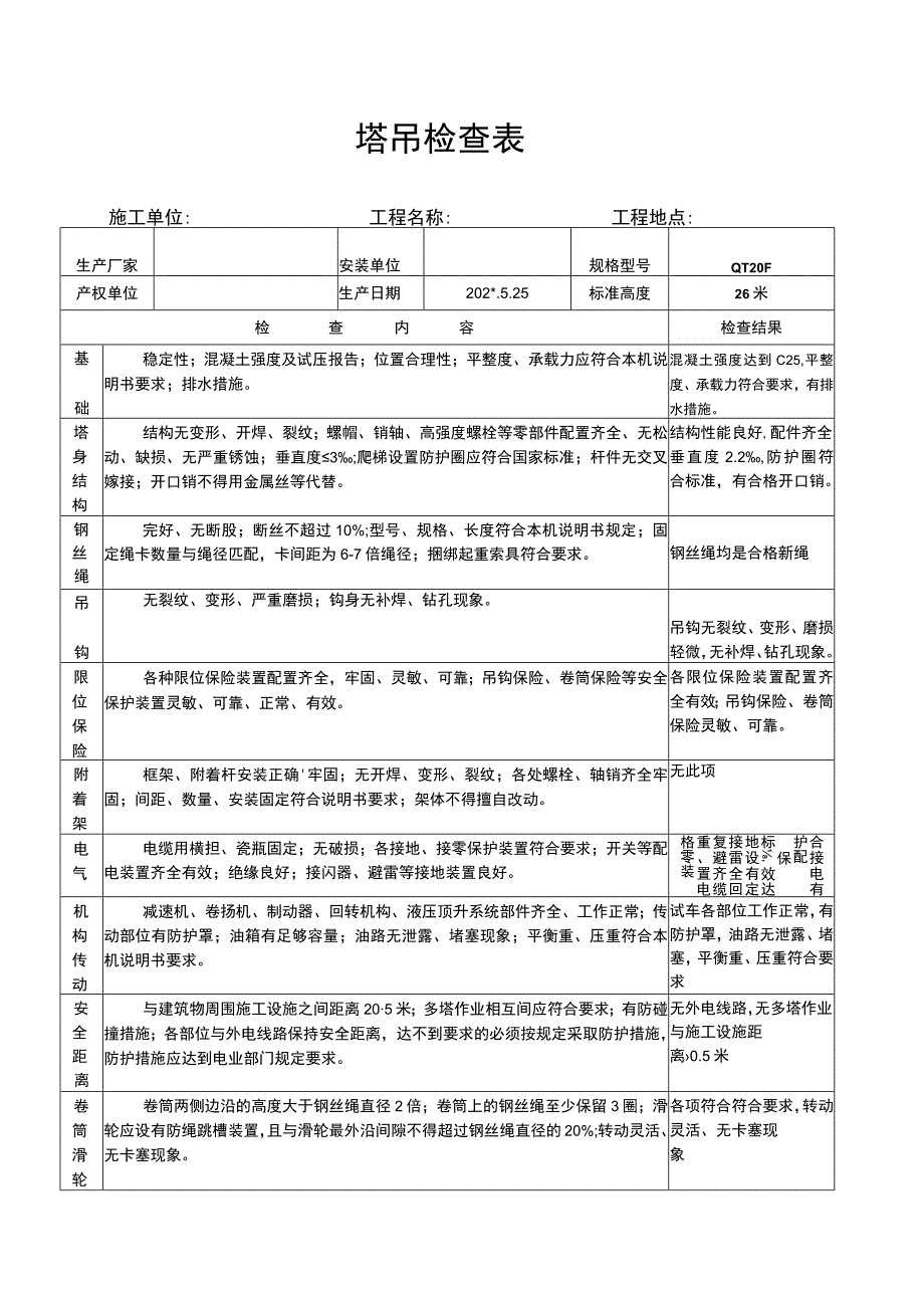 塔吊安装检查验收表范文.docx_第1页