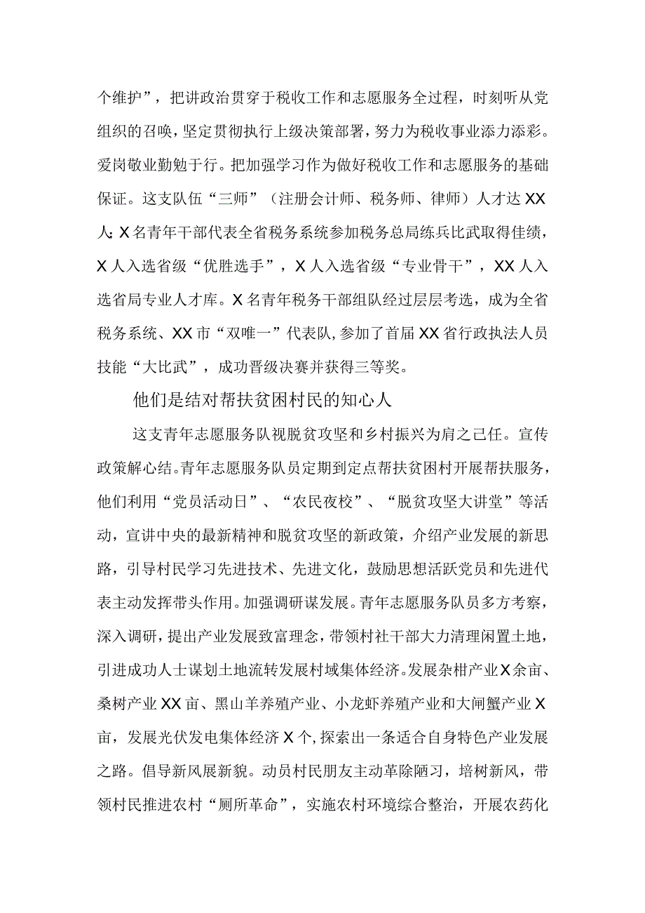 某市税务局青年志愿服务队主要事迹材料.docx_第2页