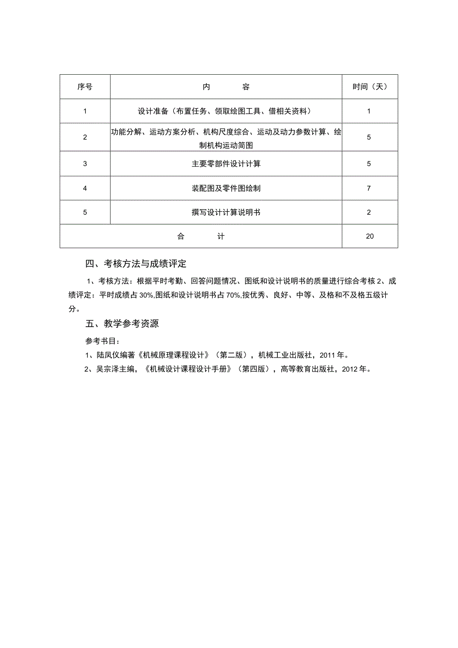 机械设计综合训练教学大纲.docx_第2页