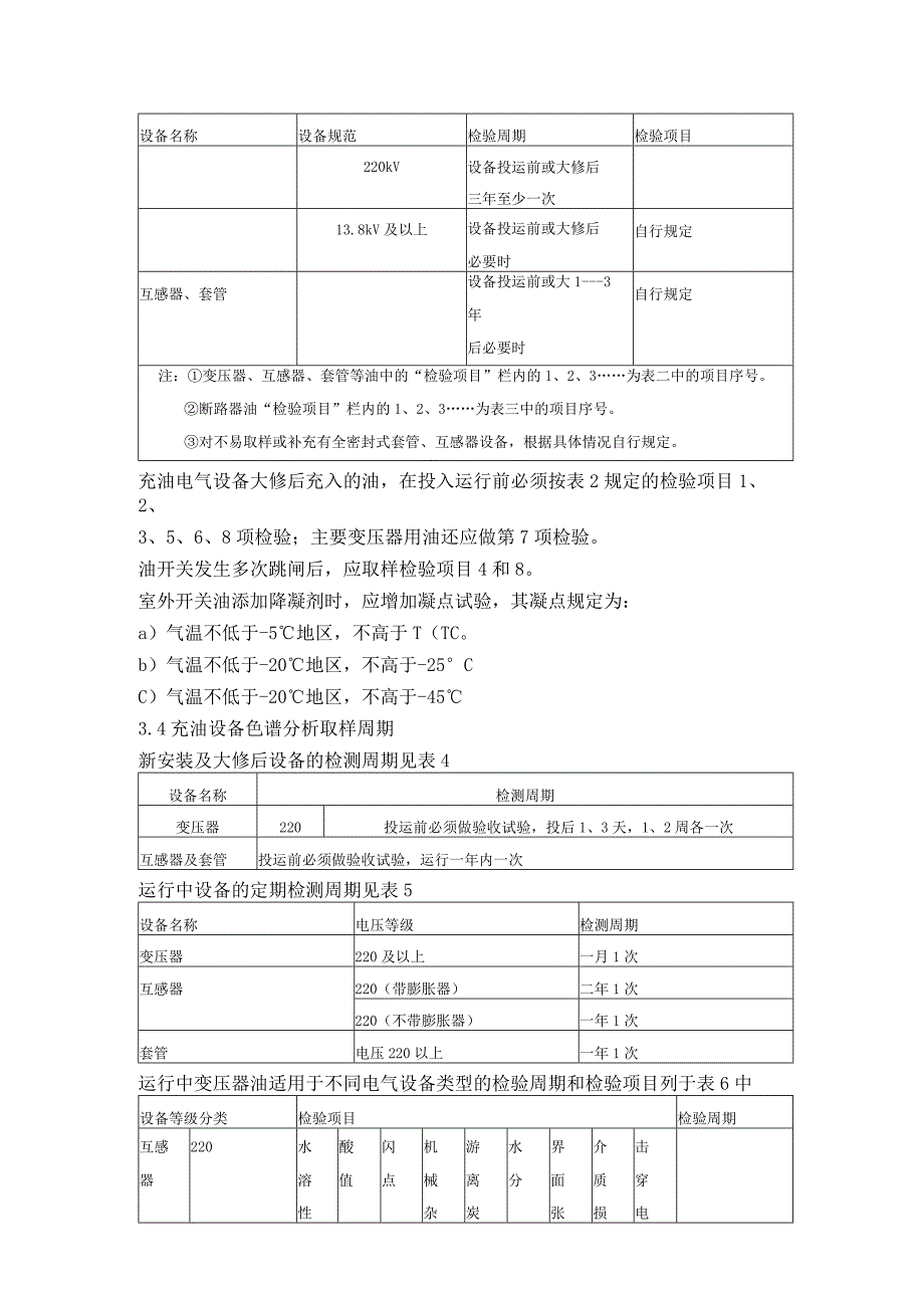 发电厂充油设备油务试验周期、项目与质量标准.docx_第3页