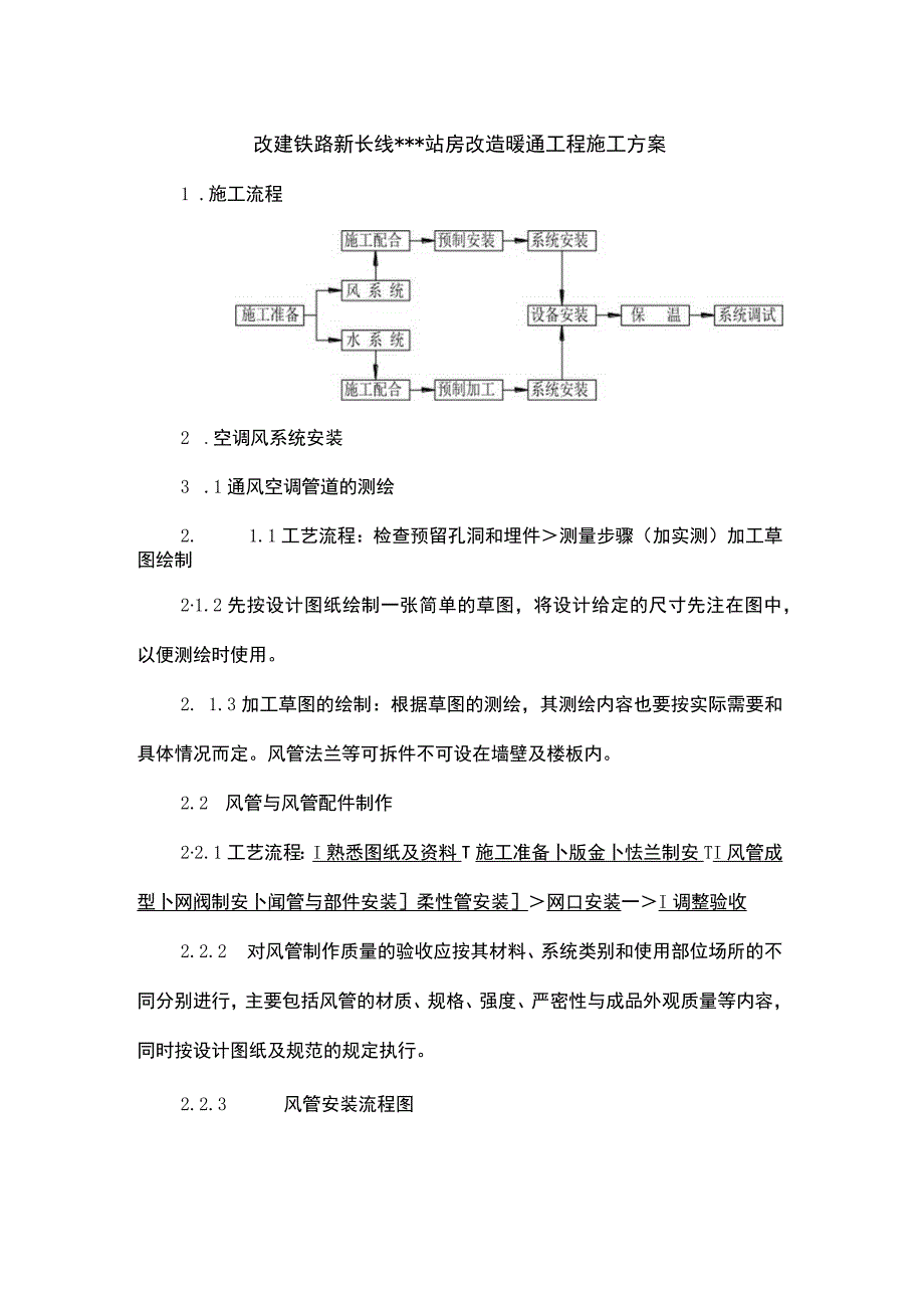 某铁路站站房改造暖通工程施工组织设计方案.docx_第1页