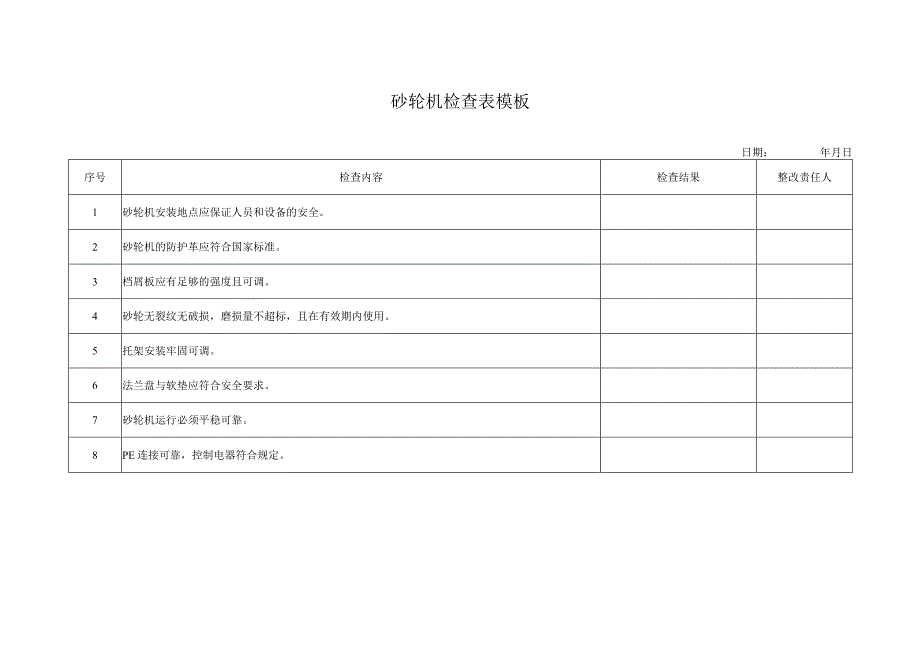 砂轮机检查表模板.docx_第1页