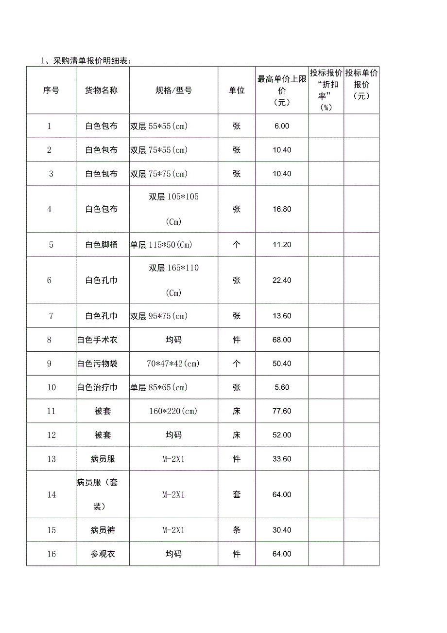 采购清单报价明细表.docx_第1页