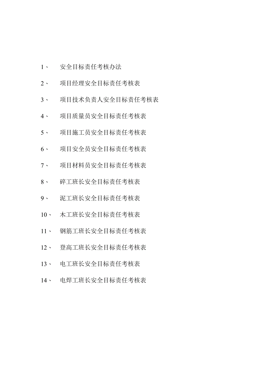 项目部安全目标责任考核规定及记录范文.docx_第1页