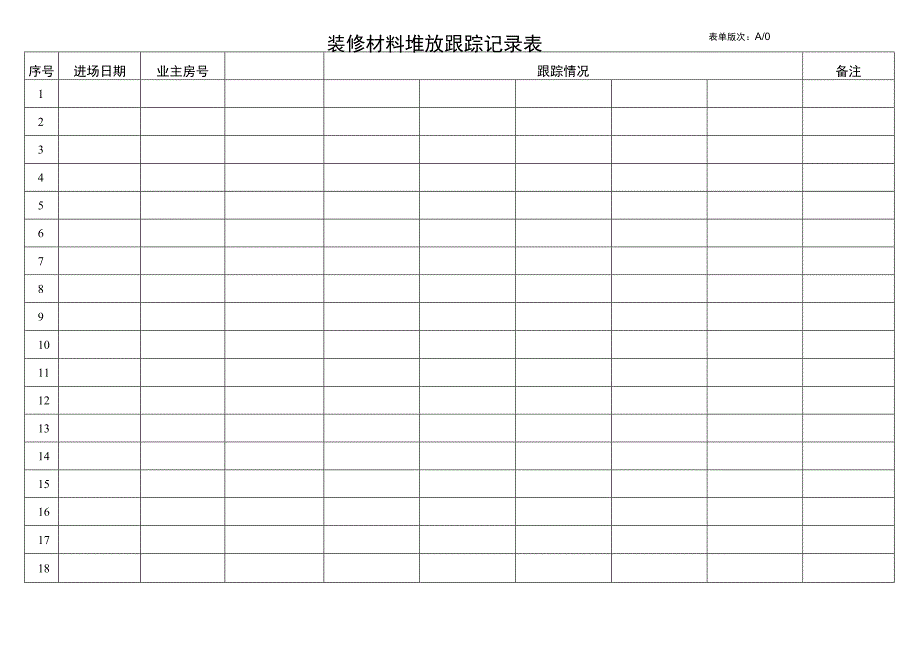 装修材料堆放跟踪表.docx_第1页