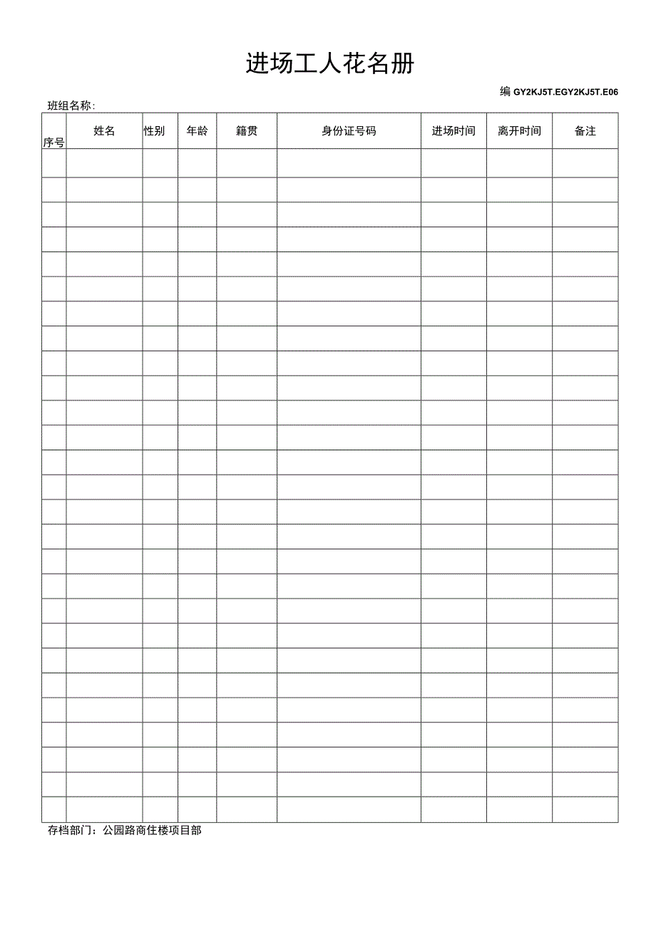 进场工人花名册模板范文.docx_第1页