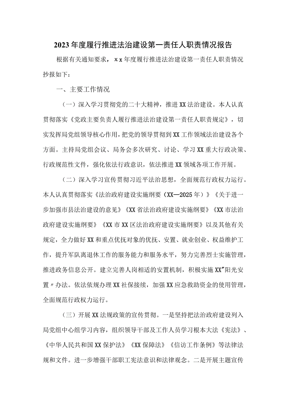 2023年履行推进法治建设第一责任人职责情况报告.docx_第1页