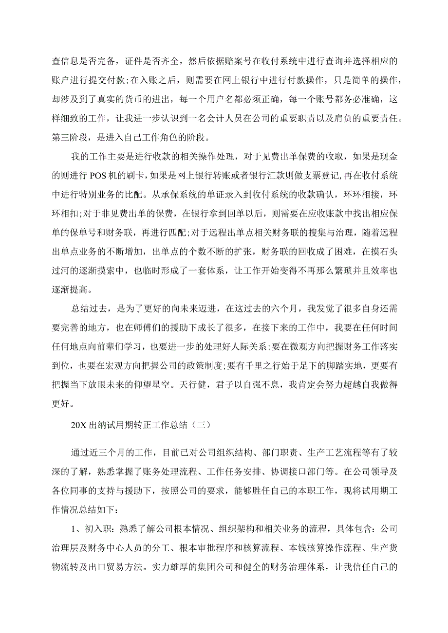 2023年出纳试用期转正工作总结.docx_第3页