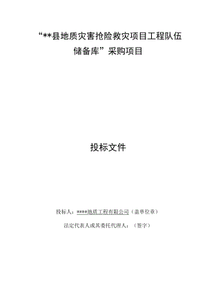 2020年地质灾害抢险救灾工程队伍储备库入库技术标.docx