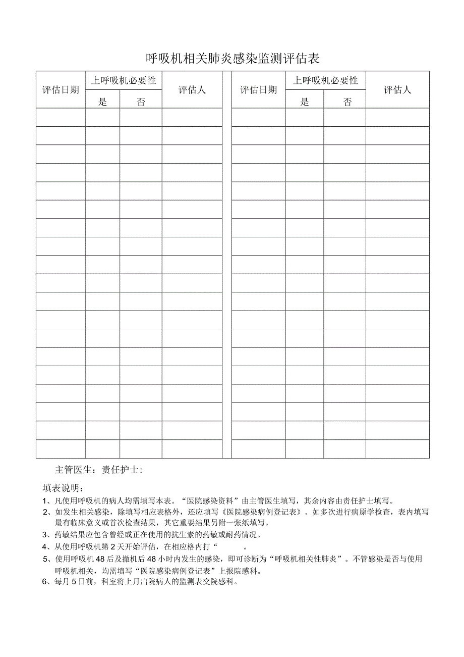 352-02-卫生院-呼吸机相关肺炎感染监测登记表.docx_第3页