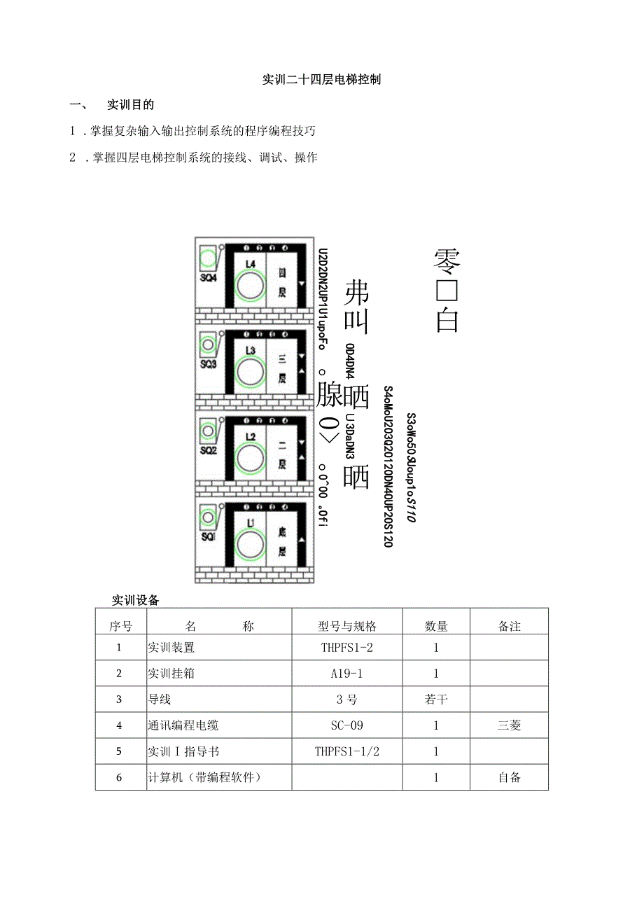 PLC基本技能实操——实训二十 四层电梯控制.docx_第1页